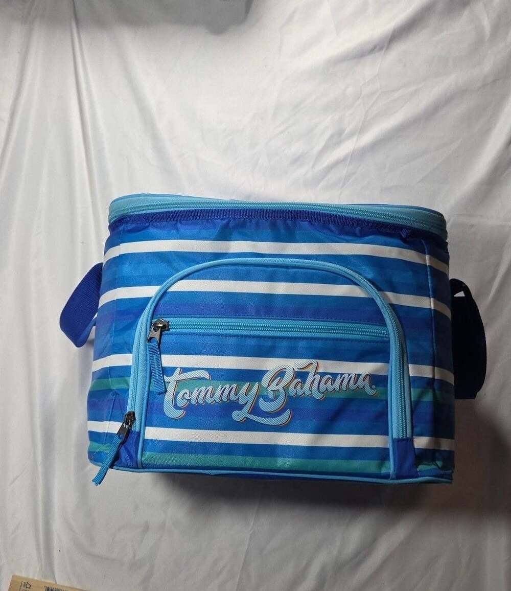 Tommy Bahama Insulated Cooler Bag Blue White Striped